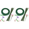 thumbnail image 1 of 300 piezas de tallos florales, tallos de flores artificiales de alambre floral, tallos de flores de imitación para ramos con cinta de flores, 1 of 6
