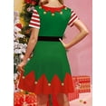 thumbnail image 4 of Womens Christmas 3D Realistic Novelty Printed Dresses Short Sleeve A-line Flared Mini Holiday Dress, 4 of 5
