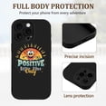 thumbnail image 2 of Colorful Cartoon Character iPhone 15 Pro Case - Positive Vibes Only Design Lightweight & Yellowing Resistant Sunset Gradient Background, 2 of 6
