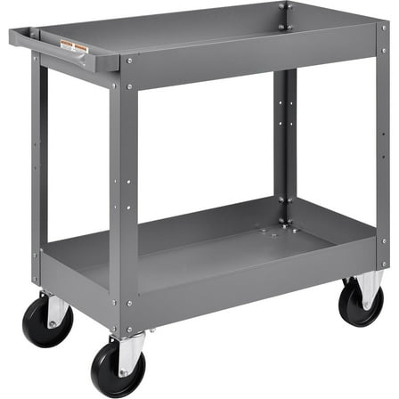 Global Industrial Steel Stock Cart w/2 Shelves 500 lb. Capacity 30""L x 16""W x