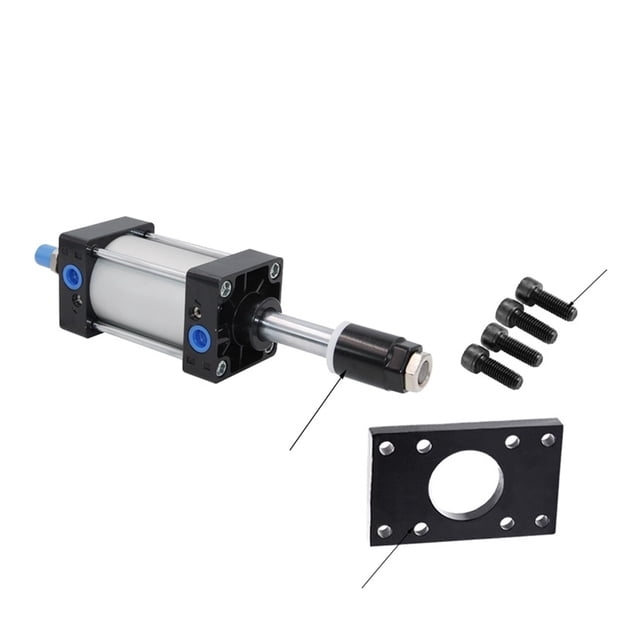 SCJ80x50-50 Alésage de Cylindre Pneumatique Standard 80mm Double Action Cylindres d'Air Course Réglable 0-50mm Grande Poussée, Multifonctionnel
