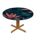 thumbnail image 3 of Acheng Palm Leaves Round Tablecloth, Tropical Jungle Palm Leaves with Charming Colors, Table Decoration for Banquet, Candy Buffet, and Dining Table 38-42, 3 of 8