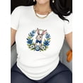 thumbnail image 2 of Women's Easter Bunny Graphic T-Shirt - Black, Breathable Polyester, Casual Short Sleeve with Crew Neck - Stylish Comfort Fit Top Tee For Adult, Men, W, 2 of 6