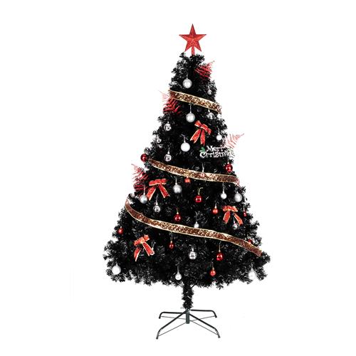 UBesGoo 6ft Black Artificial Christmas Tree, with 1600 Branch Tips