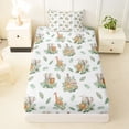 thumbnail image 3 of Erosebridal Cute Jungle Animal Twin Sheet Sets, Cartoon Elephant Lion Bedding, 3-Piece, 3 of 5