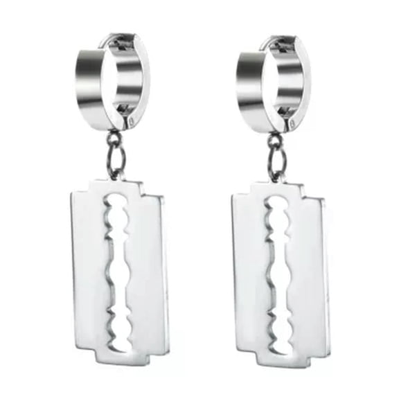 Creative Razor Blade Stainless Steel Earrings for Women Punk Gothic Ear Jewelry