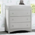 thumbnail image 2 of Delta Children Perry 3 Drawer Dresser with Changing Top and Interlocking Drawers, Moonstruck Grey, 2 of 14