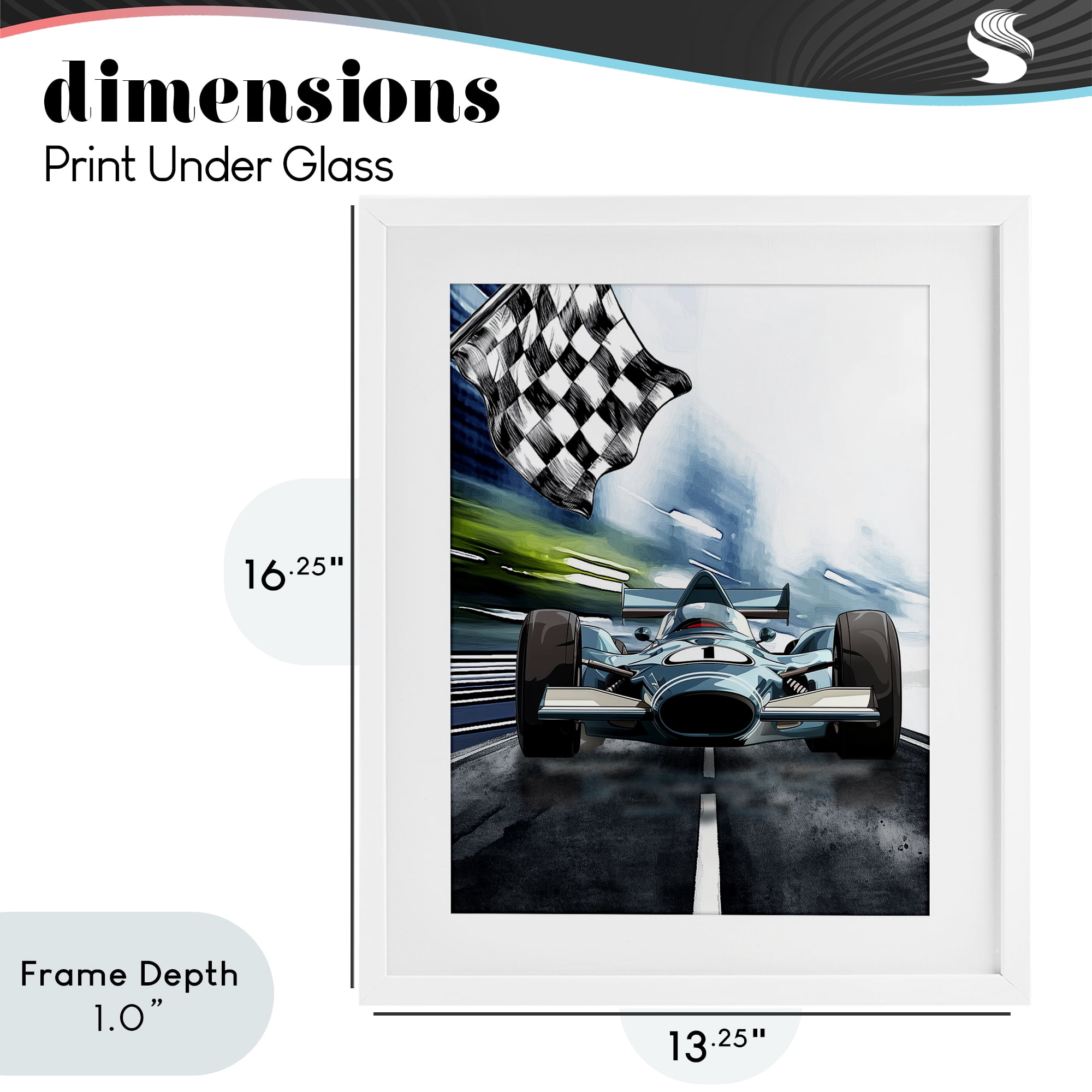 Stupell Industries Racecar Set Go White Framed Print Under Glass, design by Christine Simpson Art