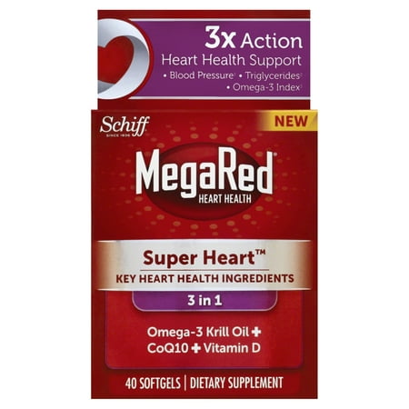 UPC 020525930507 product image for MegaRed Super Heart Omega 3 Krill Oil Plus CoQ10 & Vitamin D, 40 Count | upcitemdb.com