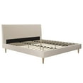 Mr. Kate Daphne Upholstered Bed with Headboard and Modern Platform Frame, King, Ivory Velvet
