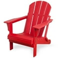 Braxton Folding Plastic Adirondack Chair, Red