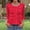 Red#03, variant on Women's 3/4 Sleeve Tops Oversized Imitation Cotton Crewneck Three Quarter Sleeve T Shirts Casual Solid Plus Size Round Neck Loose Comfy Short Sleeve Tee Shirt