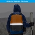 thumbnail image 4 of Uxcell 45-55L Waterproof Backpack Rain Cover with Adjustable Strap Reflective strips Backpack Rain Cover L, Grey Orange, 4 of 5