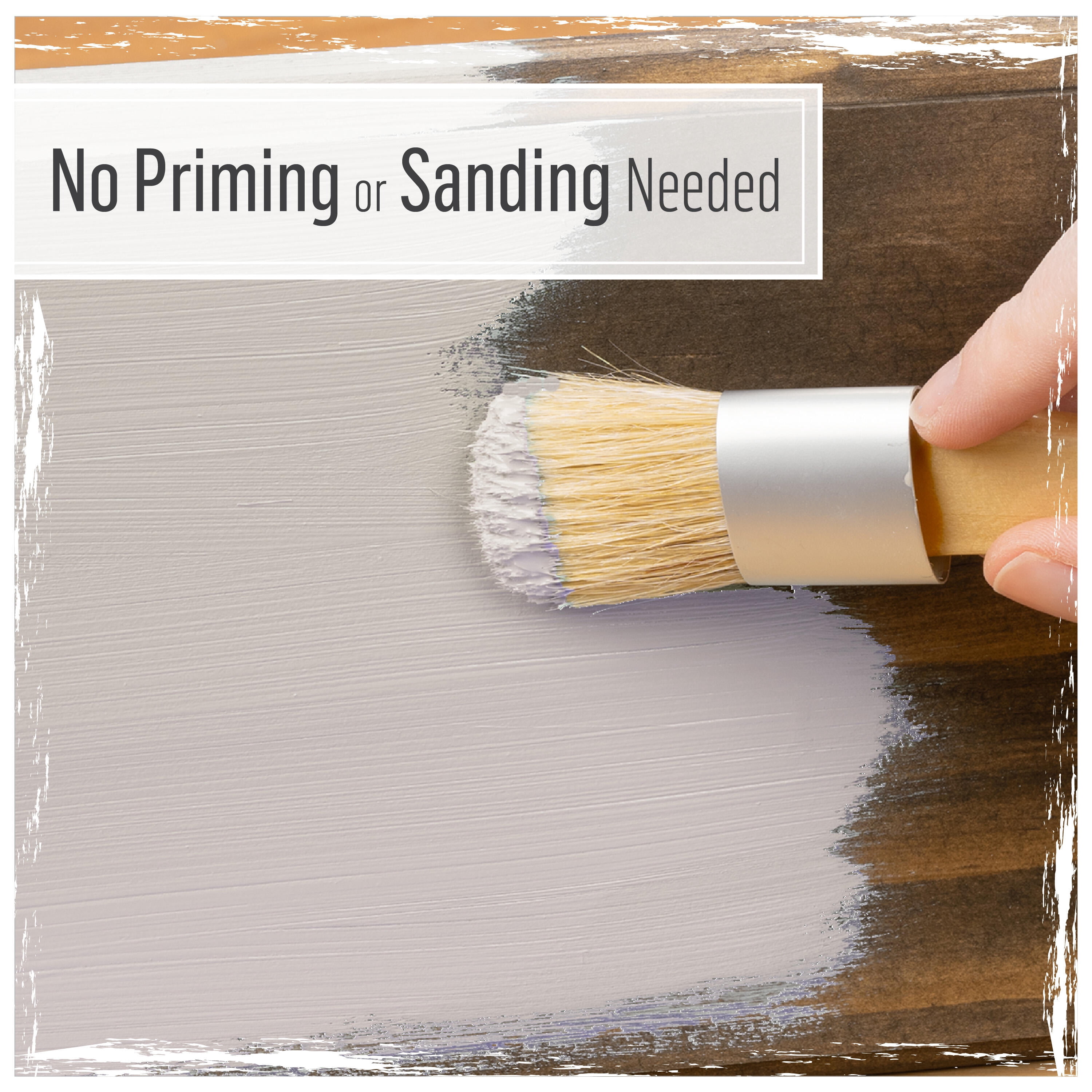 FolkArt Home Décor Chalk 8 fl oz White & Tan Kit with 2 Ultra Matte Acrylic Paints and a 2 Pc Brush Set
