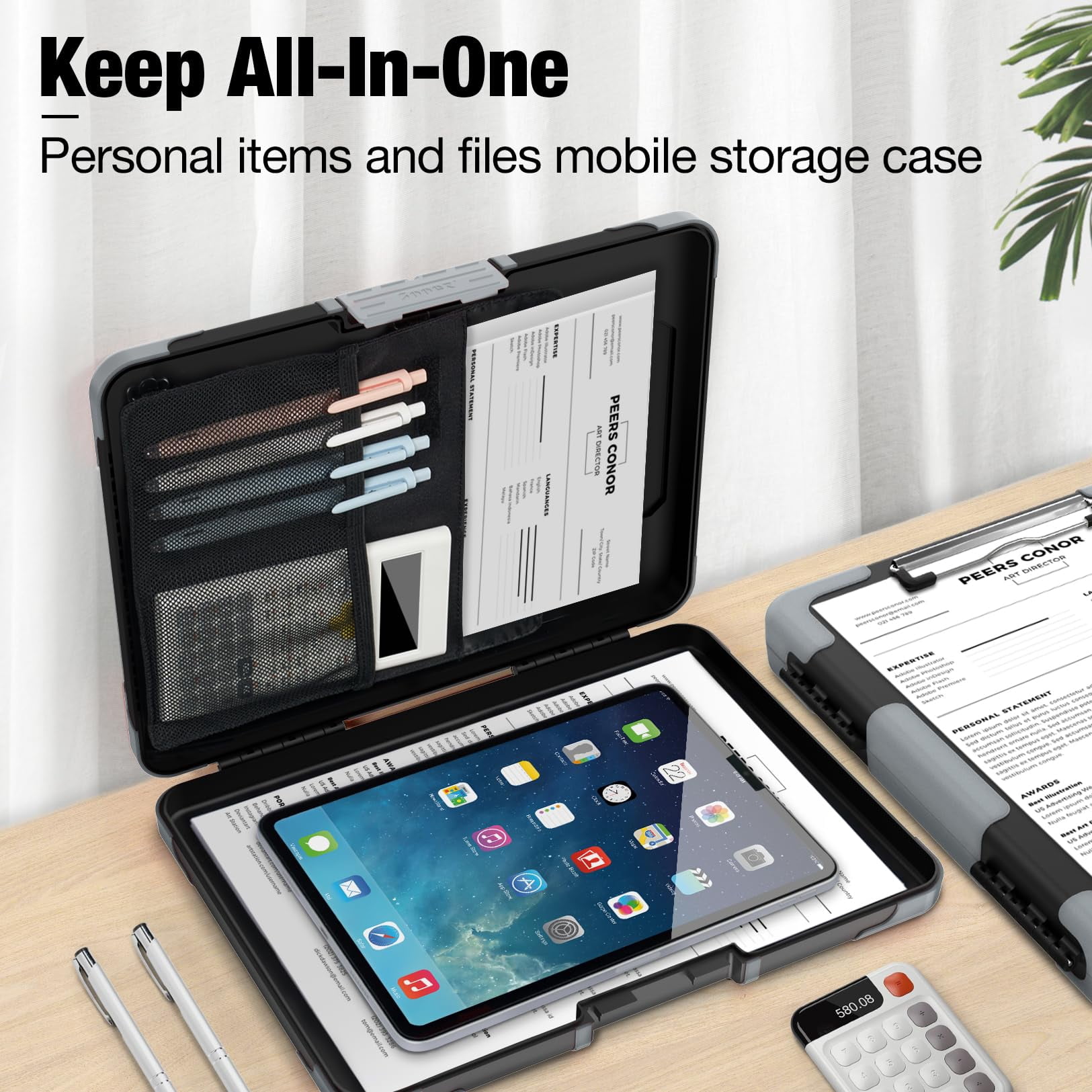 Toughest Clipboard With Storage  Internal Pen Pouch Included Letter/ A4 Size Shockproof Heavy Duty Plastic Clip Boards 8.5x11" High Capacity Clipboards Box Case For Contractor Trucker Driver
