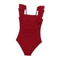 thumbnail image 7 of Swimming Suit for Girls One Piece Girls Swimsuit One Piece Swimsuits Solid Ruched Bathing Suit for Girls Full Coverage Modest Padded Swimwear 9-16y, 7 of 7