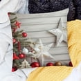thumbnail image 2 of BANET Christmas Throw Pillow Covers Fir Branches Silver Grey Balls Red Stars Square Pillow Cases for Decorative Cushion Bed Couch Sofa 18x18in, 2 of 5