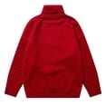 thumbnail image 2 of Gibobby Suéteres de invierno Suéter navideño de cuello para mujer con top de punto informal con diseño de punto de conejito (Rojo, XL), 2 of 3