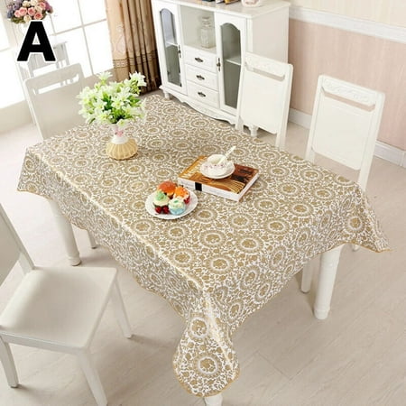 

Waterproof Wipe Clean Plastic PVC Tablecloth Protector Dining Table Cover 6Sizes