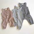 thumbnail image 2 of PEACNNG Newborn Baby Summer Rompers, Sleeveless Cotton Muslin Jumpsuits Clothes, 2 of 5