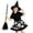 D, variant on Girls 3-Piece Halloween Themed Tutu Skirt Set, Pumpkin Bat Print Skirt with Witch Hat Broom, Universal One Size Pretend Play Outfit For 3-14Y