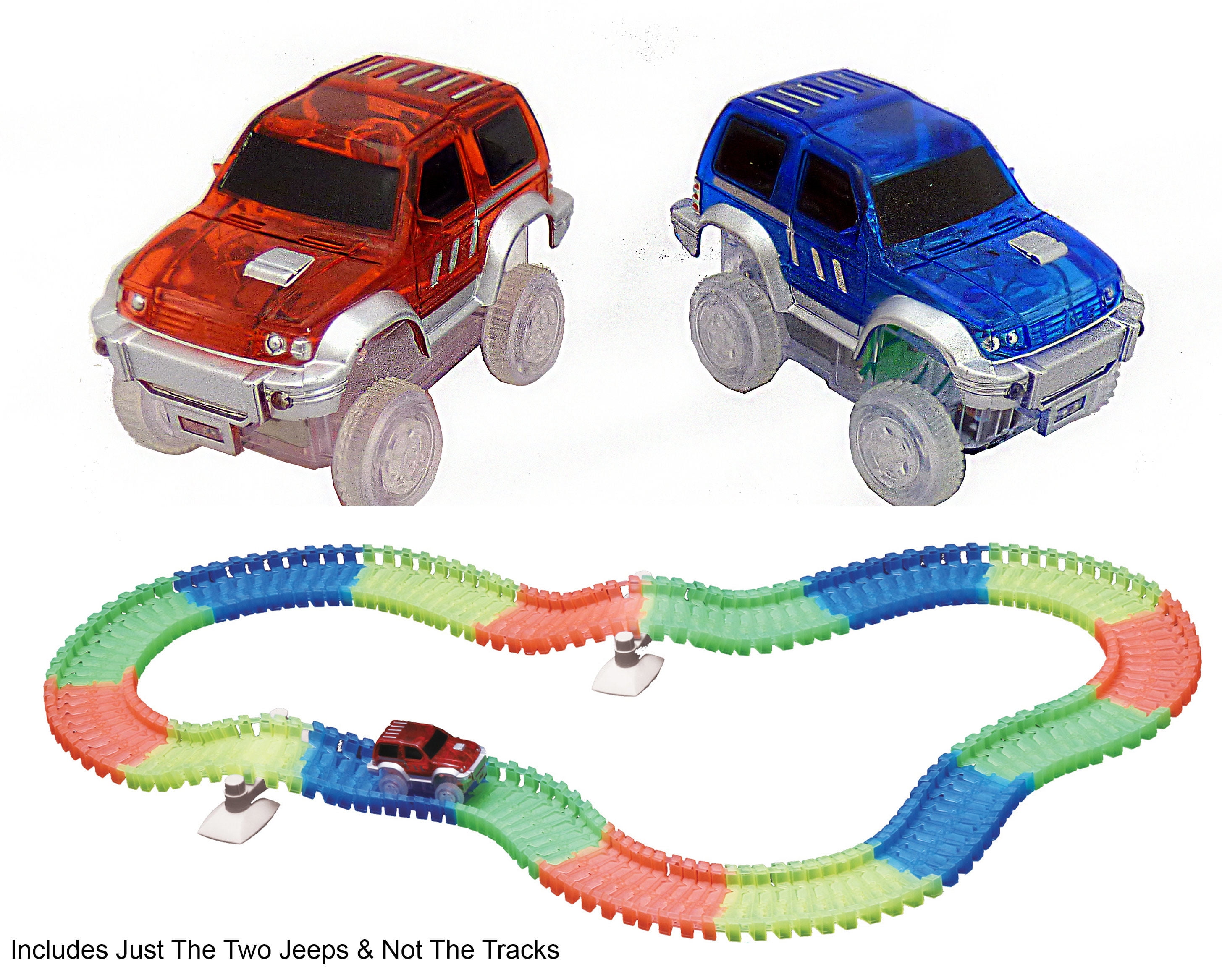 Magic Twisting Light up Glow in The Dark Race Car Track 360 Loop Set W/ 2 Cars for sale online 