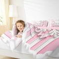 thumbnail image 4 of jejeloiu Chic Snowflake Queen Comforter Set,Merry Christmas Bedding Sets,Pink White Lines Bedding Comforter Set For Teens,Ultra Soft Home Decor Reversible,3pcs, 4 of 8