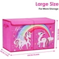 thumbnail image 2 of Coffre à Jouets avec Couvercle Rabattable pour Enfants, Grande Boîte de Rangement Pliable en Oxford avec Poignées pour Garçons Filles, Boîte à Jouets Imperméable Robuste Anti-Poussière pour Chambre Salle de Jeux, 25.5x11.8x15.7 Pouces, 2 of 7