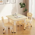 thumbnail image 1 of Ensemble Table pour Enfants et 2 Chaises, Ensemble pour Tout-Petits à Hauteur Réglable, Plateau Anti-Graffiti, Antidérapant, 2 à 8 Ans, 1 of 8