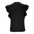 thumbnail image 5 of Tumotour Summer T-Shirt For Women Buttons Short Sleeve V-Neck Tunic Tops Casual Solid Color Loose Fit Activewear T-Shirt Wicking Yoga Top, 5 of 6