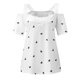 thumbnail image 5 of Gibobby Playera Corte clásico para Mujer Camisa Mujer Corazón Corto Casual Tops T Manga Blusa encaje Estampado Sexy Camisetas mujer(Blanco,G), 5 of 5