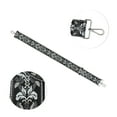 thumbnail image 3 of Unique Bargains 1 Pc Jacquard Pattern Bright Silver Tone Hook Handbag Strap for Dating Deep Gray Polyester, 3 of 5