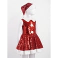 thumbnail image 5 of MSemis Kids Girl's Red Sequins Santa Claus Christmas Outfits Ballet Tutu Dress Set Red 8, 5 of 6