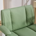 thumbnail image 6 of HUJHKIO Cross Legged Office Chair with Flip-Up Arms, Wide Swivel Chair, 360° Rolling Ergonomic Desk Chair, Adjustable Comfy Leather Seat for Home Office, Vanity & Study, Supports 300 lbs, Green, 6 of 9