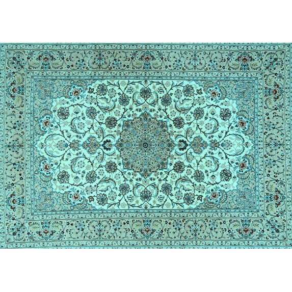 Ahgly Company Indoor Rectangle Persian Light Blue Traditional Area Rugs, 5' x 7'