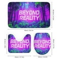 thumbnail image 3 of Shower Curtain Set 4 Piece include Shower Curtain and Rugs and Non Slip U Shaped Toilet Rugs Luxury Bathroom Decor Virtual Forest Neon Cyber, 3 of 5
