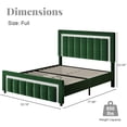 thumbnail image 3 of 4 EVER WINNER Full Bed Frame with Headboard, Velvet Upholstered Platform Bed Frame Full Size with Diamond Headboard & Footboard, Wooden Slats Support, No Box Spring Required, Easy Assembly, Green, 3 of 9