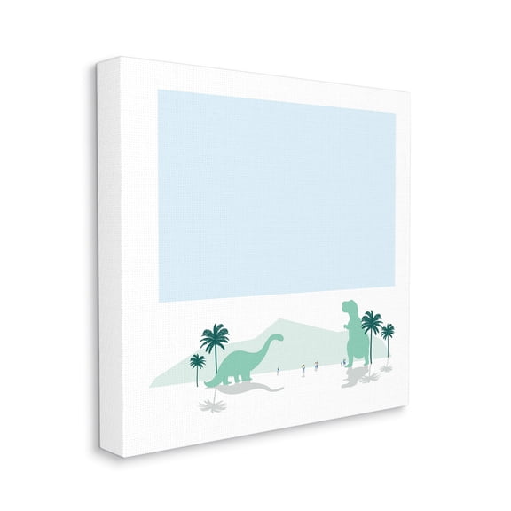 Stupell Industries Tourists Watching Dinosaurs Tropical Mountain Fantasy Landscape, 24 x 24, Designed by Make Much Studios