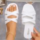 thumbnail image 2 of Zapatillas Abiertas Del Dedo Del Pie de las Mujeres de Moda Correa Casual Crisscross Zapato Plano Encajes Ajustables, 2 of 9