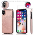 thumbnail image 5 of Funda para iPhone Xs Max con tarjetero de piel sintética con estampado de flores de datura, 5 of 5