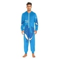 thumbnail image 2 of IAUYY Unisex Adult Onesie Pajamas Ultra-Soft Crystal-Soft Fabric, Halloween Adult Onesie Pajamas Adults,With a Zipper Plus Size Onesie Pajamas, Blue Whale, 2 of 7