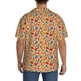 thumbnail image 3 of Pofeuu Autumn Leaves 3 Print Mens Casual Short Sleeve Shirts Beach Summer Spread Collar Pocket Tops Men's Casual Short-sleeved Shirt-Medium, 3 of 5
