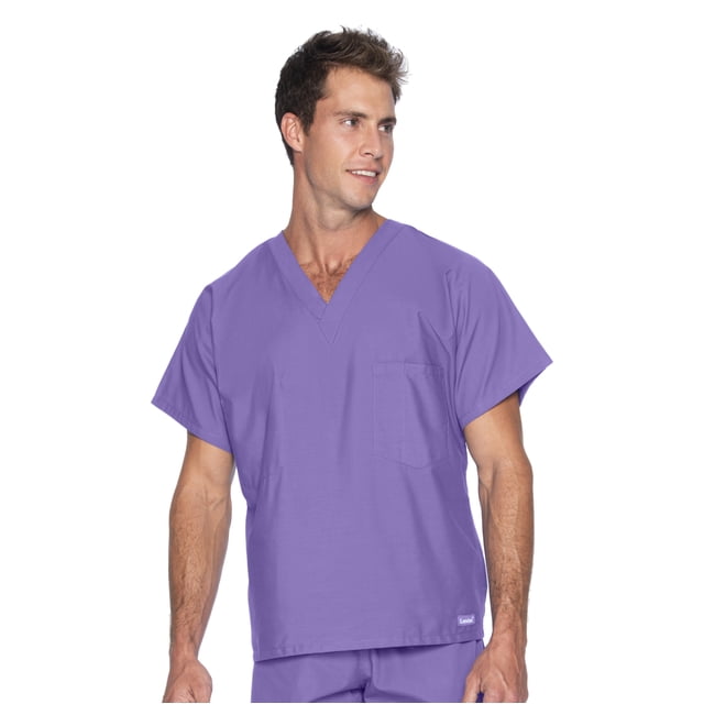Landau Essentials Haut de Sarrau à Encolure en V : 1 Poche, Réversible, Unisexe, Coupe Classique Décontractée Sarraus Médicaux 7502
