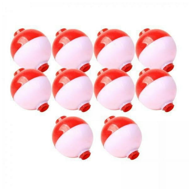 Juego de Flotadores de Pesca de 6x10 Uds., Flotadores de Pesca Duros Rojos/blancos, Boyas Redondas con Botón Pulsador, Accesorios para Aparejos de Pes 6 piezas