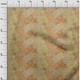 thumbnail image 3 of oneOone Cotton Cambric Orange Fabric Asian Mosaic Floral Fabric For Sewing Printed Craft Fabric By The Yard 42 Inch Wide, 3 of 4