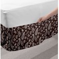 thumbnail image 2 of Brown Paisley Bed Skirt, Damask Inspired Flower Ornaments Antique Folkloric Continuous Pattern, Elastic Bedskirt Dust Ruffle Wrap Around for Bedding Decor, 4 Sizes, Brown and White, by Ambesonne, 2 of 2