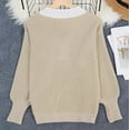thumbnail image 6 of Bibifish Womens Sweaters Soft Oversized Tunic Knit Pullover Sweaters With Botton Design Long Sleeve V Neck Casual Workout Sweater Tops, 6 of 8