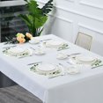 thumbnail image 5 of 15.4" Round Placemat Set of 1 Polyester Fabric Place Mats Non-Slip Dining Kitchen Table Mats for Kitchen Party Decor Watercolor Green Leaves Wreath, 5 of 5
