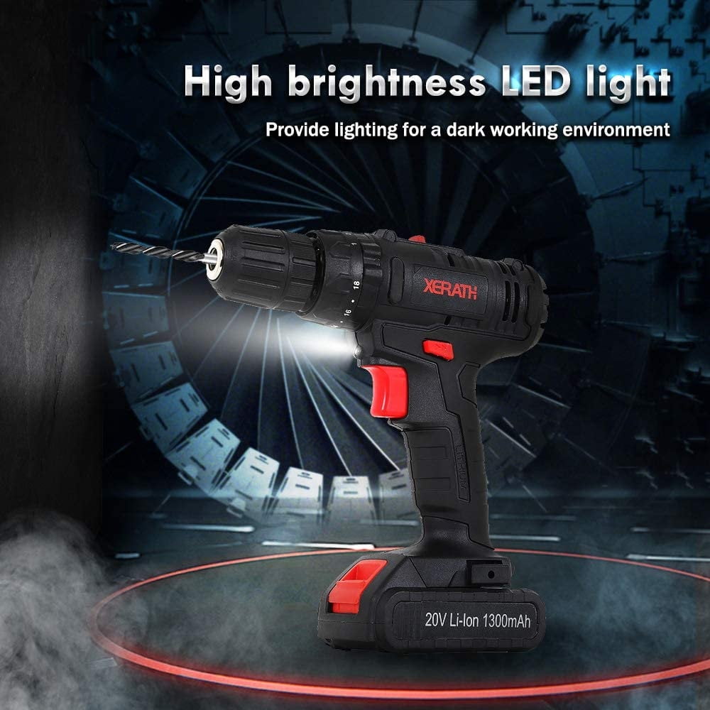 XERATH 20V Max Cordless Drill Driver, 0-1500 RPM