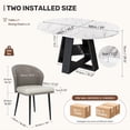 thumbnail image 3 of Hawsaiy Extendable Round to Oval Dining Table Set for 4, Space-Saving Wooden Table with Hidden Storage, Expandable Dining Table with Faux Leather Chairs(White Table+4 Gray Chairs), 3 of 11